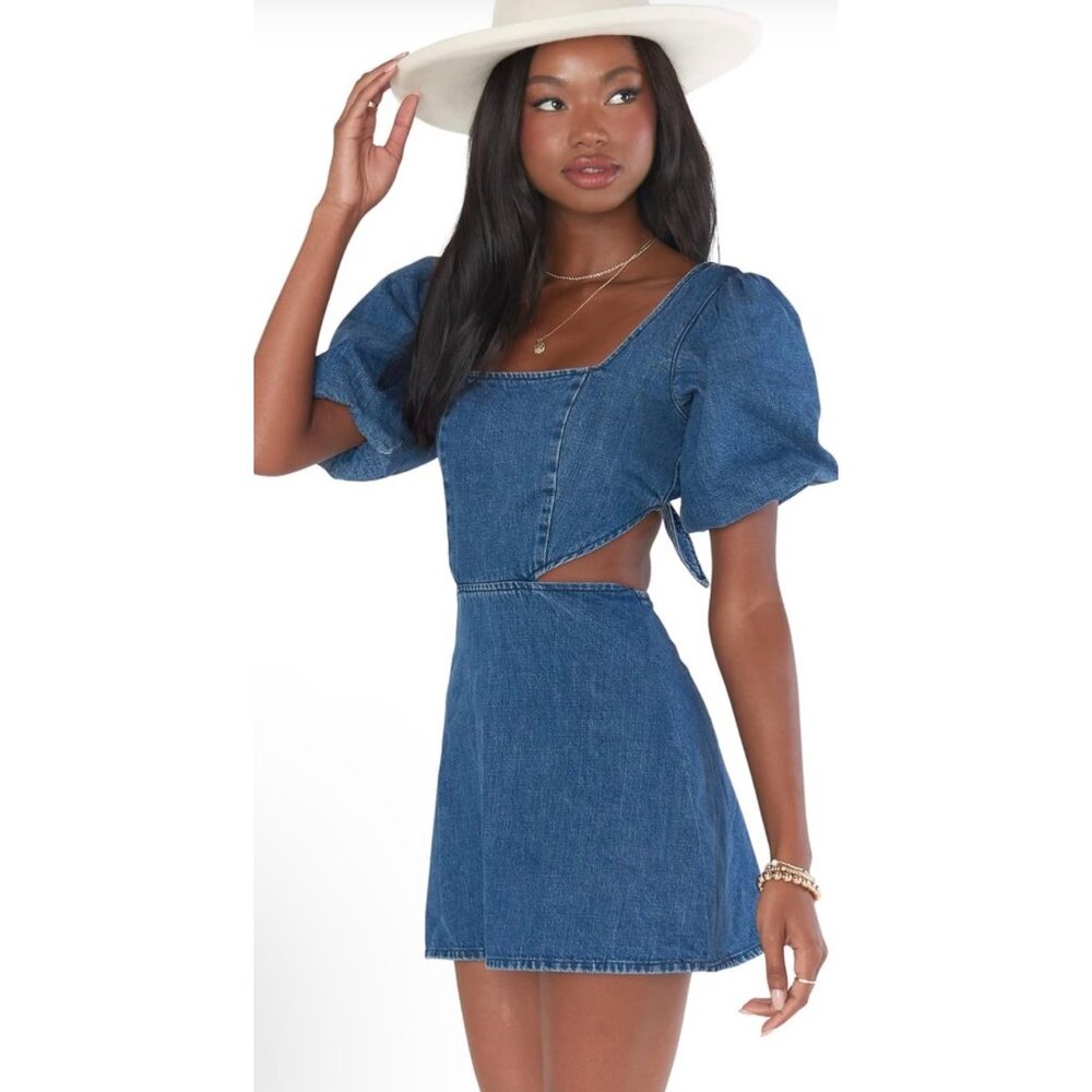 Show Me Your MuMu Blue Denim Mini Dress